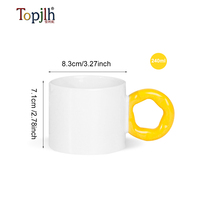 Tasse en céramique Topjlh de 240 ml avec poignée tournesol, vente en gros, prix d'usine, articles promotionnels pour cadeaux personnalisés