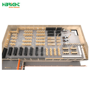 Solution complète de rayonnage métallique robuste pour magasins de détail avec installation murale à 5 étagères, du design 3D à la mise en place des étagères - Product Image 1