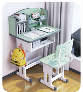 Juego de mesa y silla de estudio moderno para niños con estantería para uso doméstico y escolar para dormitorio - Product Image 3