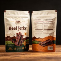 Sachet Doypack Personnalisé Imprimé pour Bœuf Séché, Refermable avec Fermeture Éclair, Marque Privée, pour Snacks à Base de Viande et Aliments Secs