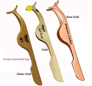 Pinzas de <span class=keywords><strong>Cejas</strong></span> de Acero Inoxidable <span class=keywords><strong>con</strong></span> Logotipo Personalizado, Extensión de Volumen, Punta Redondeada Ecológica para Uso Privado - Product Image 2
