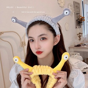 Snail Hairband Plush Headband Alien Big-Eye <strong>Face</strong>-Washing Hair Accessory Handmade Animal-Themed Unisex Japan Korean Style <strong>Flannel</strong> - Product Image 2