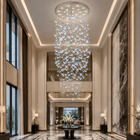 Lustre d'installation artistique en verre de luxe sur mesure, grande suspension pour hall d'hôtel, villa, escalier, hall d'entrée et plafond haut