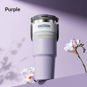 Gobelet isotherme 30oz en acier inoxydable pour voiture, portable, géant, sous vide, avec paille, pour glaces et eau - Product Image 2