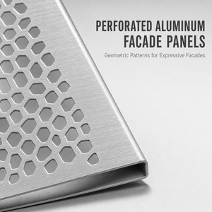 Panneaux de façade en aluminium perforé, découpe laser, revêtement mural extérieur, motif géométrique, façade de bâtiment - Product Image 3