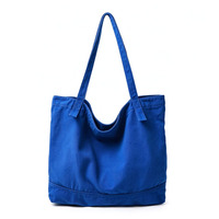 Sac fourre-tout en toile bleu roi élégant de style urbain, grande taille, sac en toile multi-usages pour le travail et le shopping, vente en gros