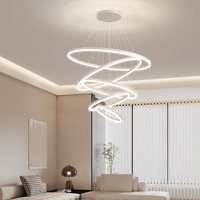 Lustre moderne et épuré en aluminium LED, spectre complet, protection oculaire, gradation progressive, télécommande, hauteur réglable
