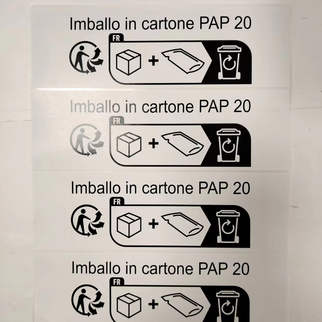Custom Logo Packaging Labelssheet Synthetic Paper Sticker Waterproof Adhesive Vinyl Label Stickers for Instructions
