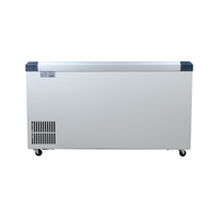 Congélateur coffre commercial pour supermarché, 220V50Hz, porte coulissante en verre incurvée, 358L