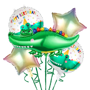 <span class=keywords><strong>Stilizzato</strong></span> cartone animato verde coccodrillo palloncino Set per la festa di <span class=keywords><strong>compleanno</strong></span> dei bambini con palloncini decorazione a tema oceano - Product Image 5