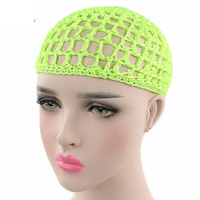 Bonnet de nuit au crochet fait à la main filet à cheveux en maille femmes sommeil chapeau de nuit couverture Turban tricoté filets d'enveloppement de cheveux