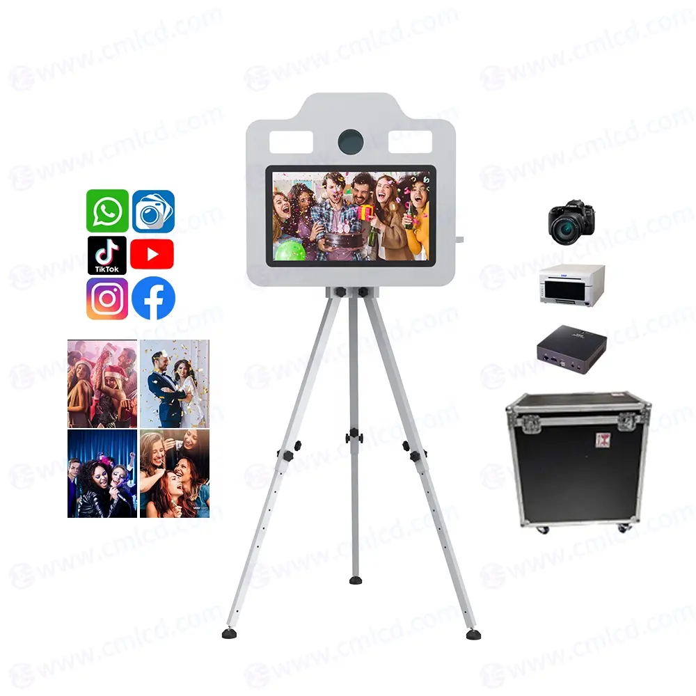 DSLR Photobooth SHELL Machine selfie Station Kiosk DNP Hiti Printer ทันทีพิมพ์หน้าจอสัมผัสกล้องตู้โชว์ภาพถ่าย