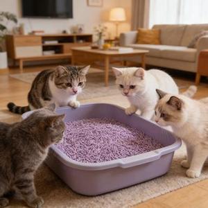 Bac à litière pour chat en tofu avec charbon actif, bois de pin, amidon de maïs, jetable, sans blocage, biodégradable, écologique - Product Image 1