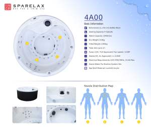 Encantadora bañera redonda <span class=keywords><strong>de</strong></span> acrílico para exteriores para <span class=keywords><strong>Familia</strong></span> <span class=keywords><strong>de</strong></span> 4 personas - Product Image 4
