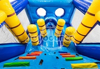 Parcours d'obstacles gonflable robuste, château gonflable commercial pour enfants et adultes, idéal pour les événements extérieurs, la location, les défis sportifs et les jeux.