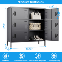 Armoire de rangement industrielle en fer avec clés, finition thermolaquée, design réglable pour salle de sport, bureau, école