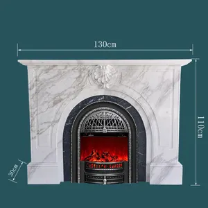 Customized Pattern Made Of Natural Stone White Or Beige Marble Italian Fireplace For Home