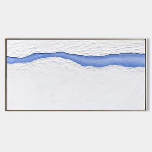 Grande toile d'art murale, décoration intérieure, peinture minimaliste blanche de luxe, peinture artisanale, décoration murale pour la maison - Product Image 6