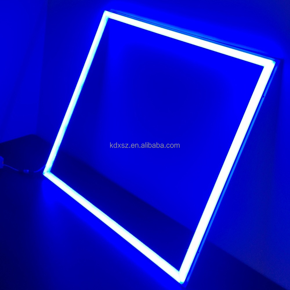 Modern RGB LED Square Frame Lamp, 4-Bar Ceiling Light, Colorful Changing Decorative Lighting for Lounge