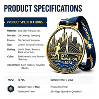 Médaille sportive personnalisée en alliage de zinc électroplaqué, impression UV 3D irrégulière, pour événements de marche/course/natation, cadeaux promotionnels