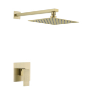 Mitigeur de douche en acier inoxydable 304 doré pour salles de bain, ensemble de robinetterie de douche murale encastrée