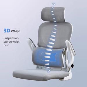 Nuova Sedia da Ufficio Ergonomica Girevole in Rete di Alta Qualità, Bianca, Comoda e Regolabile per Staff e Direzionale, con Supporto Lombare - Product Image 3