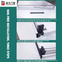 Porte coulissante pliante en alliage d'aluminium, invisible, pour la climatisation, idéale pour cuisine, salle de bain, chambre à coucher (vente en gros uniquement)