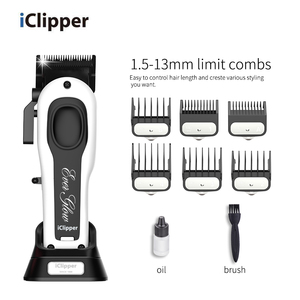 IClipper-Y3901 Alat Cukur Rambut Elektrik Profesional Tanpa Kabel Layar LCD Pisau Keramik Emas Perak untuk Memotong Rambut Barber - Product Image 1