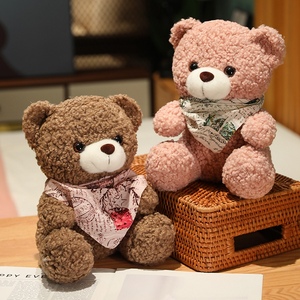 Ours en peluche de 25 cm de haute qualité, vente en gros d'usine, série d'ours en peluche de différents types avec foulards en soie - Product Image 4