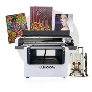 Jucolor Newest 10 Colors Double 6090 Size A1 UV Flatbed Printer with Ricoh Print Head for Ball Suitcase Dishes Bottle Printing
