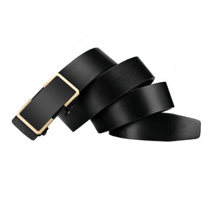 Pantalones vaqueros informales ajustables de lujo para jóvenes, hebilla automática <span class=keywords><strong>sin</strong></span> <span class=keywords><strong>dientes</strong></span>, cinturón deslizante de cuero de vaca genuino para reuniones de negocios - Product Image 1