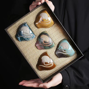 ชุดถ้วยชาทำมือสไตล์วินเทจ เปลี่ยนสีได้ ขนาดใหญ่ ชุดชงชาแบบกังฟู พร้อมกล่อง<span class=keywords><strong>ของ</strong></span>ขวัญบุฟองน้ำ เหมาะสำหรับคนรักชา งานแต่งงาน - Product Image 3