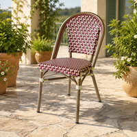 Mobilier d'extérieur français commercial jardin Paris Style chaise café Bar Bistro rotin osier chaises empilables pour Restaurant