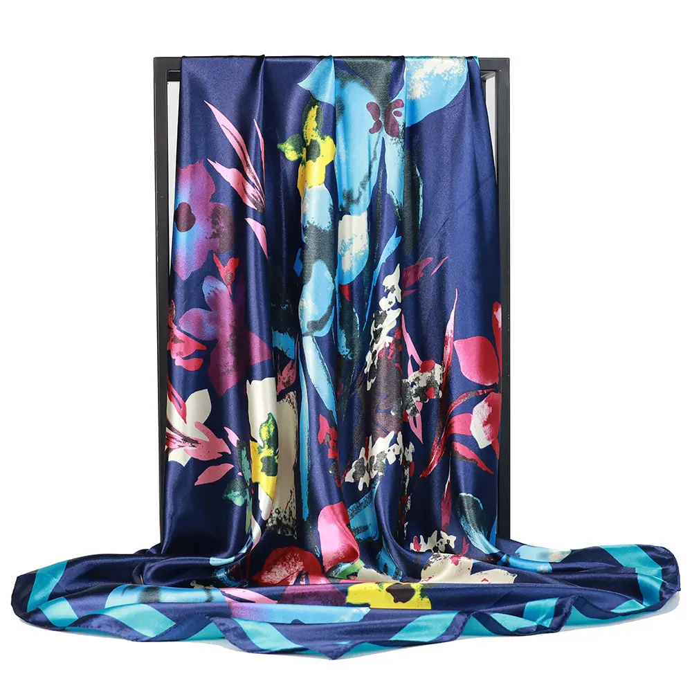 Шелковый шарф, роскошный новый стиль, модный дизайнерский шарф с принтом, шаль 90 х90 см, шелковые атласные шарфы с узором пейсли
