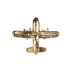 ピンバッジメーカーの鋳造技術を備えた卸売カスタムステンレス鋼金属ID名バッジピンエナメル飛行機デザイン - Product Image 1