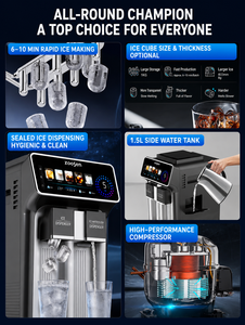 Machine à glaçons multifonctionnelle haut de gamme pour comptoir, distributeur d'eau glacée, machine à smoothies et granités pour la maison, <span class=keywords><strong>les</strong></span> fêtes et la cuisine - Product Image 3