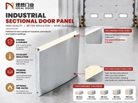 Portes sectionnelles en acier industrielles modernes avec fenêtres, design coupe-vent, surface finie pour usines et entrepôts