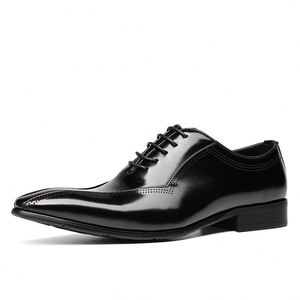 Luxury Designer Genuine Leather <b>Pointed</b> Toe Spring Men's Office Breathable Lightweight Anti-Slip Custom Logo Dress Shoes - Product Image 6