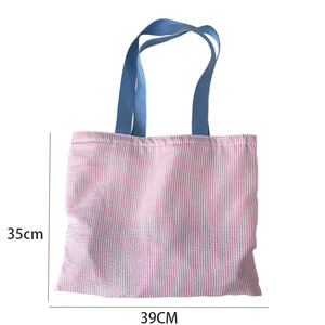 Custom Your Own Logo Canvas Tote <strong>Bag</strong> Fashion Soft Striped <strong>Women</strong> <strong>Swimming</strong> Shopping Shoulder <strong>Bag</strong> - Product Image 6