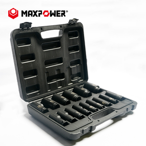 Maxpower Tùy Chỉnh 15Pcs <span class=keywords><strong>6</strong></span> Điểm CR-MO 1/2 Inch Sâu Tác động Ổ Cắm Thiết Lập Với Mở Rộng Thanh - Product Image 3