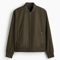 Blouson aviateur à col montant côtelé léger et classique pour homme