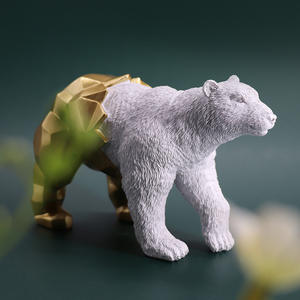 Personalizzato nuova mietitrebbia realistico e geometria resina orso polare scultura figurina poliresina orso polare statua per la decorazione domestica - Product Image 5
