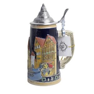 Jarra de cerveza con tapa de Petwer hecha a mano Bierkrug Tiki taza de cerveza regalos Premium recuerdos pintados Schloss <span class=keywords><strong>Neuschwanstein</strong></span> Tankard logo - Product Image 5