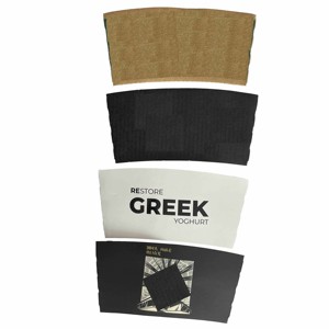 Manicotti Personalizzati per Bicchieri di Carta Usa e Getta per Bevande Calde e Fredde, Caffè, Latte, Tè, in Cartone Bianco, Carta Kraft e Carta Ondulata - Product Image 2