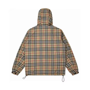 2025New Fashion Windproof and <b>Waterproof</b> Vintage Checkered Bur <b>Lightweight</b> berry Reversible Hooded <b>Jacket</b> for <b>Men</b> Outdoor <b>Jacket</b> - Product Image 4
