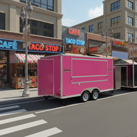 Remorque alimentaire commerciale entièrement équipée sur mesure, 4 roues, résistante à la rouille, camion de restauration rapide, camion de snacks, camion de frites, boutique alimentaire