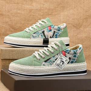 Chaussures pour hommes - Chaussures bateau en jean style étudiant, chaussures décontractées, baskets à enfiler monobloc - Product Image 2