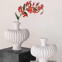Vase en céramique Wabi-Sabi, Ornement d'arrangement floral haut de gamme, Décoration d'intérieur nordique de luxe en céramique