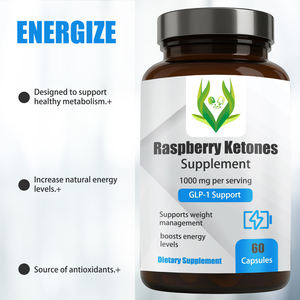 Private Label Raspberry Ketones <b>Supplement</b> Capsules GLP-1 Supports Healthy Metabolism Antioxidants Weight Management Adult - Product Image 3