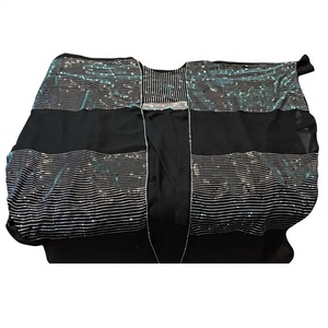 Kaftan de luxe en cristal perlé avec col haut scintillant doré, manches longues, longueur au sol, abaya modeste pour femmes - Product Image 2